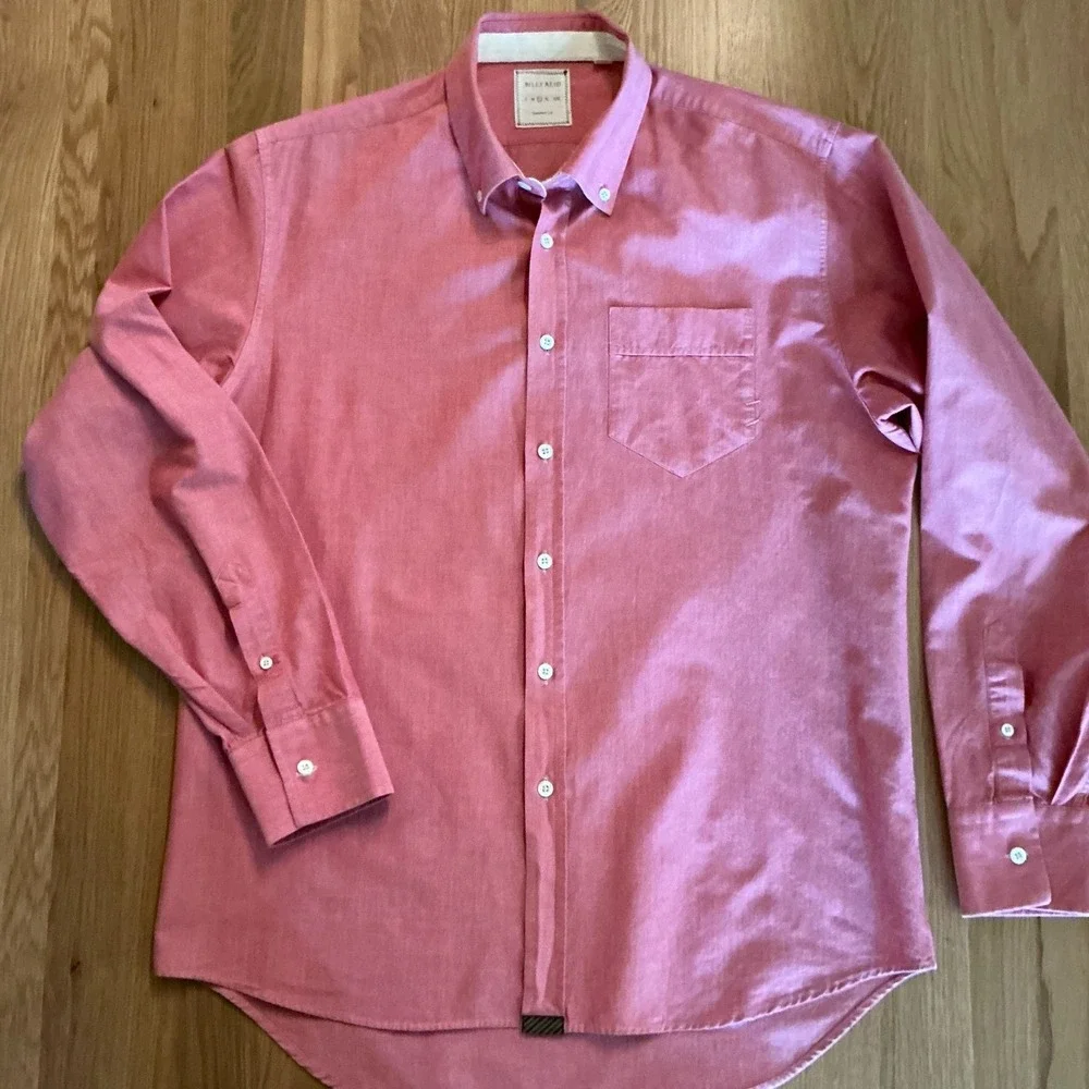 Billy Reid Shirt Mens Large‎ Pink Button Down Oxford Long Sleeve Standard Fit